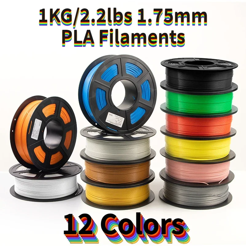 

1KG/2.2lbs PLA Filament 1.75mm for 3D Printer Material Filament 3D Printer Wire Black White Gray Orange Yellow Brown Blue Red