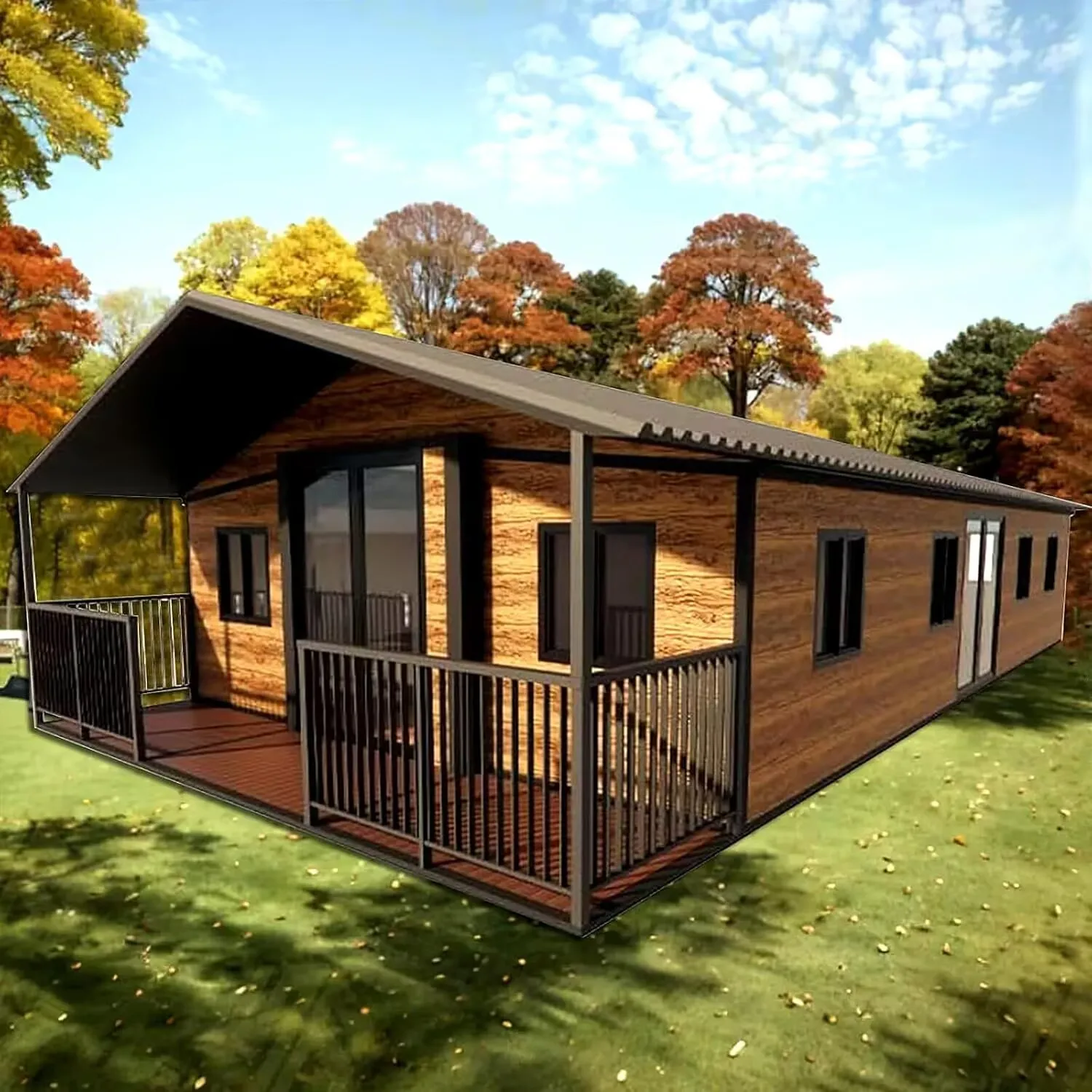 บ้านคอนเทนเนอร์ขนาด 20 ฟุต 40 ฟุตที่ยืดหยุ่นได้พร้อมห้องน้ําในครัวเพื่อความสะดวกครบถ้วนสําหรับโซลูชั่นสํานักงานหรือที่อยู่อาศัย 1