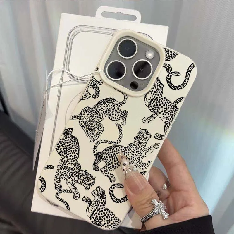 Leopard Print PU Leather Phone Case