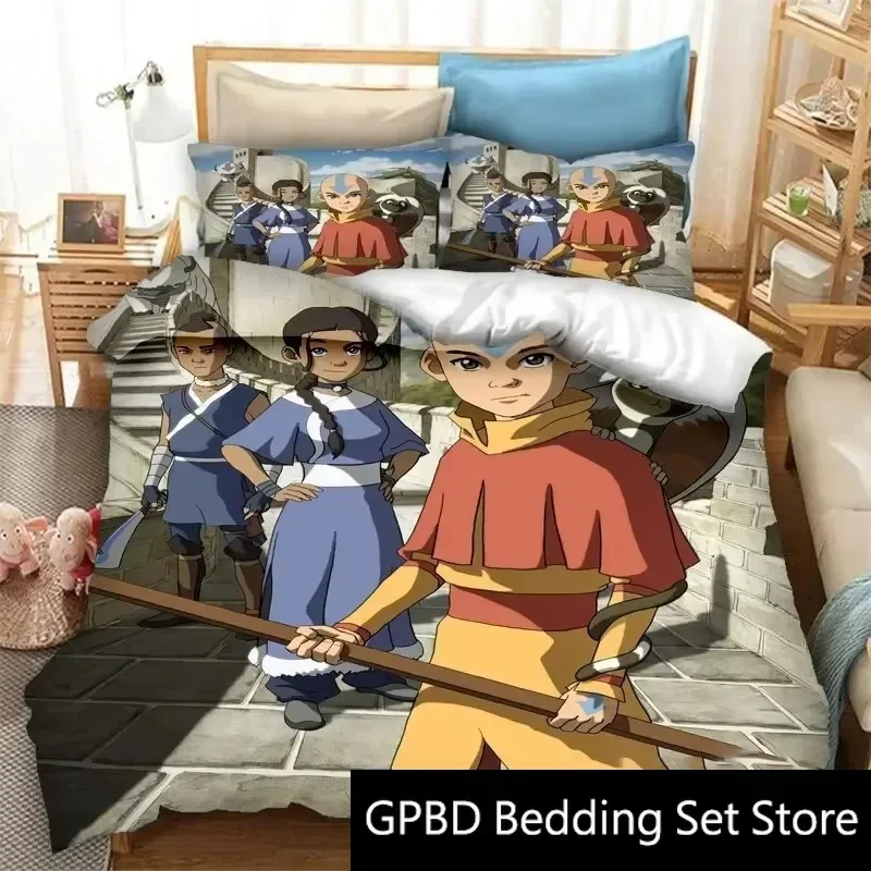 3D Print Avatar The Last Airbender Bedding Set Double Twin King Duvet Cover Comforter Pillowcase Boys Girls Adults Bedroom 4