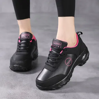 Spring and autumn air cushion women's shoes, leather waterproof sports shoes, soft-soled non-slip leisure travel shoes, all-matc 2