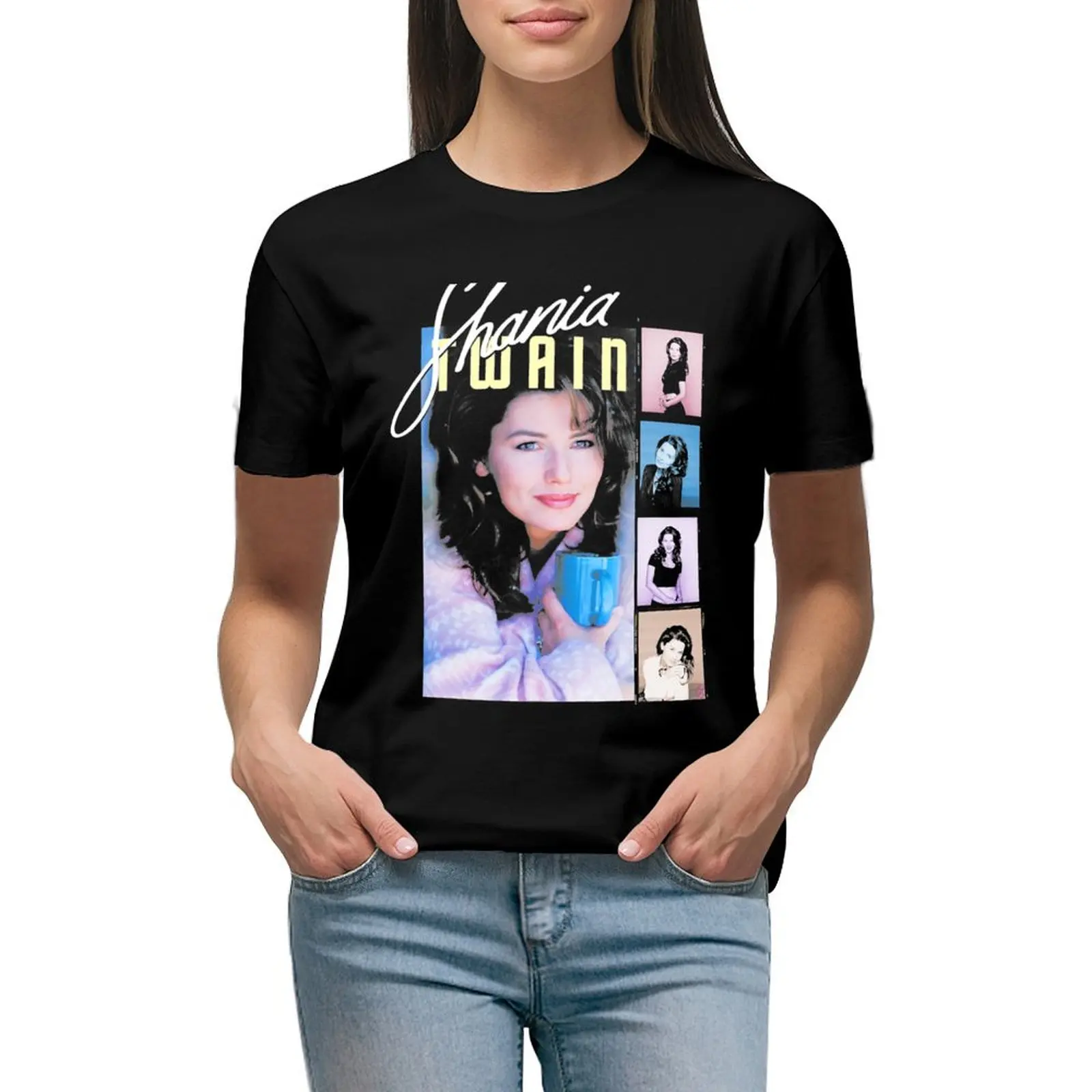 

Shania Mens T-shirt Blouse funny black t shirts for Women