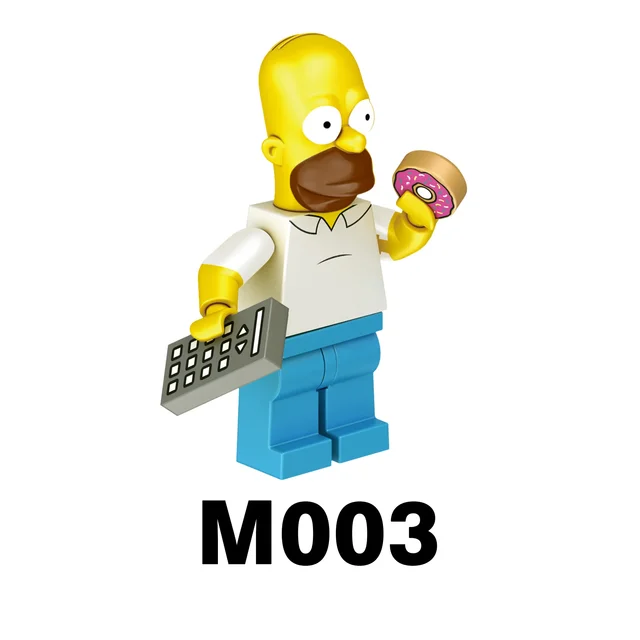Disney Building Blocks Cartoon Comedy Simpson Family Mini Model Figures Assemble Action Bros Figures Building Blocks Toys 4
