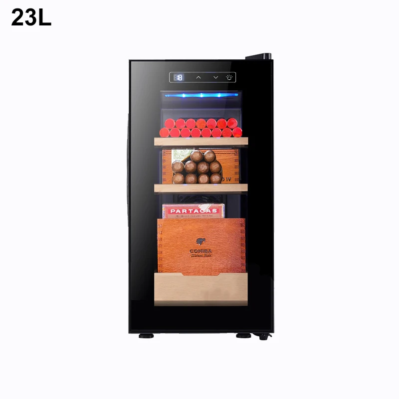 Vanace High Quality 23L Cigar Cabinet Humidor Adjustable Thermostat Mini Cigar Fridge With Spain Cedar Wood Drawer