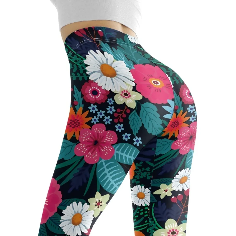 

Cumagical 2023 New Arrivals Custom Dublimation Printed Flower Yoga Pants Digital Print Fitness Leggings For Gym Women