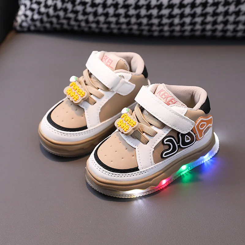 2024 Spring and Autumn New Boys Flashing Shoes Girls Sneaker Children\'s Skate Shoes Casual