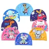 Cartoon Kawaii Swimming Cap for Children Kids Cute Dolphin Elephant Cat Pattern Swim Hat Cap Ear Protection Swim Cap 5