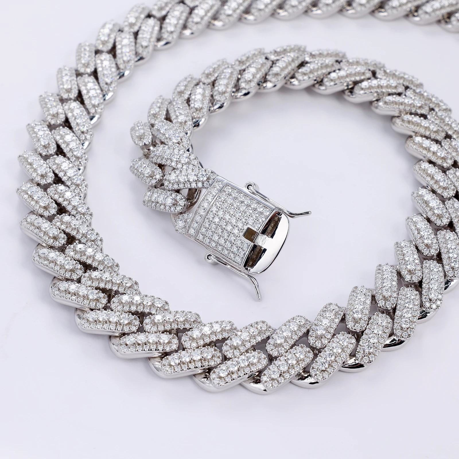 Otiy Custom 23mm Cuban Chain Men's Necklace Vvs Moissanite High End Jewelry Customized