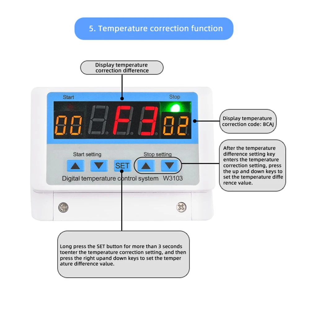 W88 Digital Thermostat 12V 220V Temperature Controller Triple