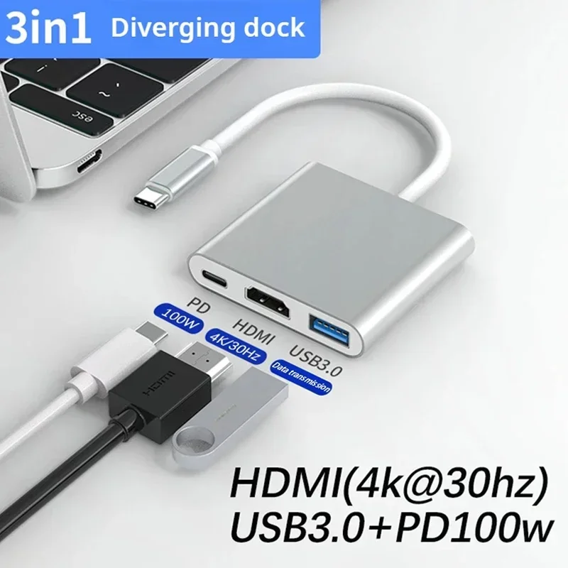 ƺ  Ϳ USB , USB C to HDMI ȣȯ й, CŸ to HDMI ȣȯ ŷ ̼, 3 in 1
