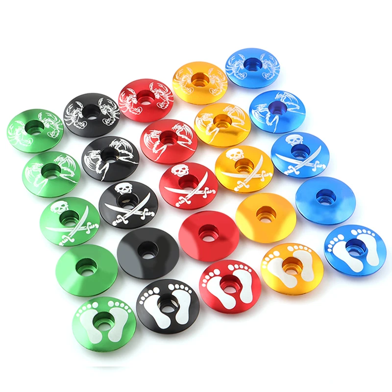 Bicycle headset Bike stem cap Bicycle head cap MUQZI Bicycle Headset Cover Headsets Top Cap MTB Road Folding Fixed Gear Bike Stem Top Cap Cycling Parts