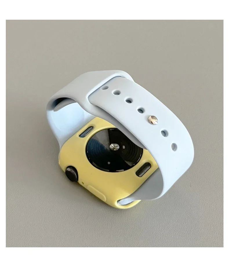 케이스 + 스포츠 스트랩 Apple Watch 밴드 45mm 울트라 2 49mm 40 44 41 42mm 실리콘 새겨진 팔찌 iwatch 시리즈 10 9 8 7 se 4 5 6