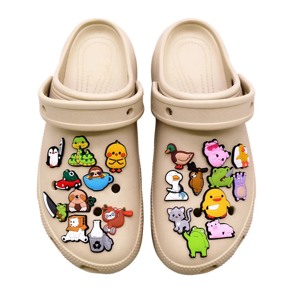 Shoe Charms 1pcs Cartoon Animals Duck Penguin Frog Bear Pig PVC Shoe Upper Accessories