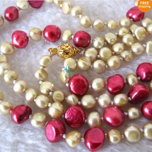 

Ювелирные изделия из жемчуга АА уникального дизайна, длинное ожерелье из пресноводного жемчуга в стиле барокко 50 '', 6-10 мм, идеальный подарок на свадьбу, день рождения