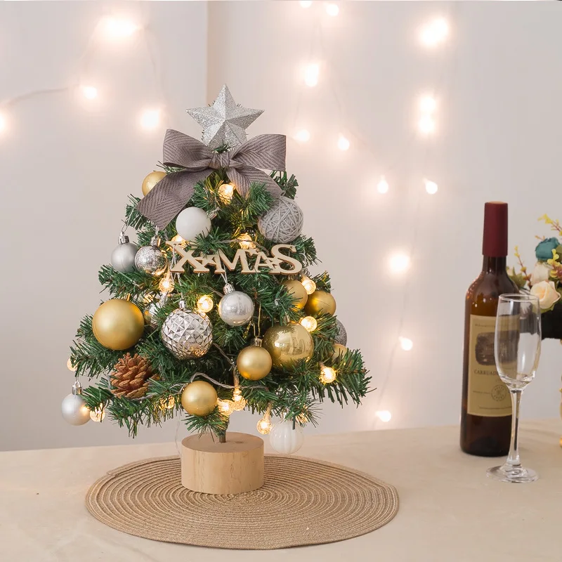 

LED Artificial Christmas Tree decorations For Home 2023 mini Desktop decoration New Year Tree Home Table Ornament Gift Supplies