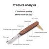 Grafting Tools Foldable Pruning Knife Professional Garden Grafting Cutter Stainless Steel Wooden Handle Grafting Knife 4