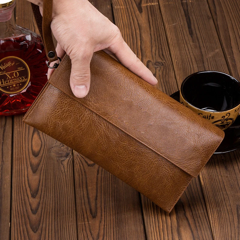 Women's Genuine Leather RFID Blocking Wallet Wristlet | Large Capacity Clutch Purse With Card Slots | Classic Brown Gift Purse - View #5