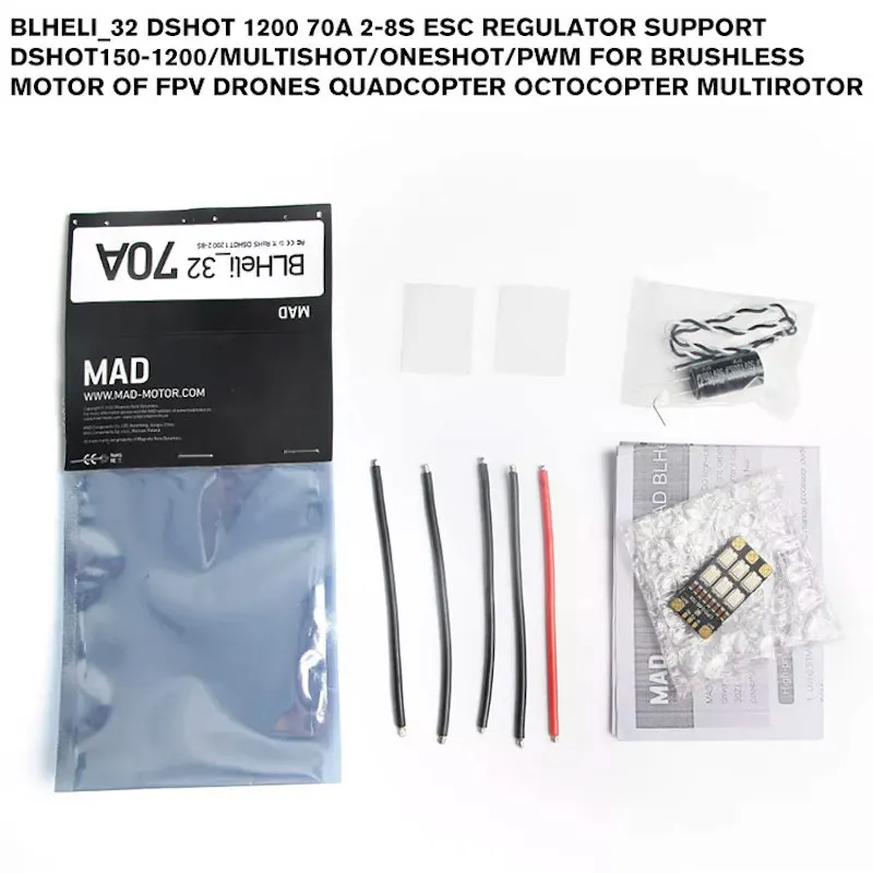 BLHeli_32 DSHOT 1200 70A 2-8S ESC Regulator Support DShot150-1200/MultiShot/OneShot/PWM For Brushless Motor Of FPV dron