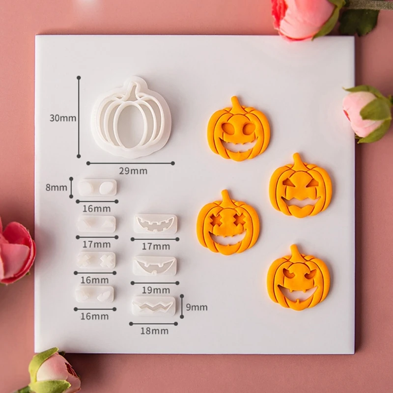 Halloween Pumpkin Earrings Cutting Mold Soft Pottery Clay Cutter Plastic Clay Earring Cutters Clay Jewelry Making Tool