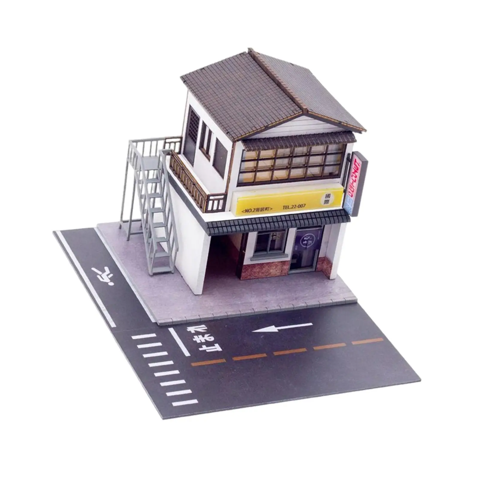 미니어처 1/64 드라이 클리너 디오라마, 사무실 데스크탑 도시 DIY 모델, 홈 레이아웃