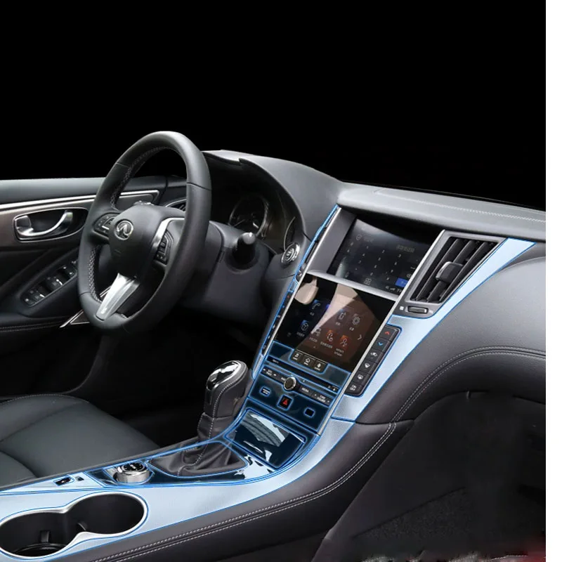 

Для Infiniti Q60 Q50 панель передач центральное управление автомобильная пленка аксессуары для интерьера ТПУ Прозрачная пластиковая защитная Пленка Установка