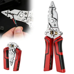 Heavy - Duty Wire Stripping Pliers with Voltage Tester & Alarm Detection (Red - 1Pcs)