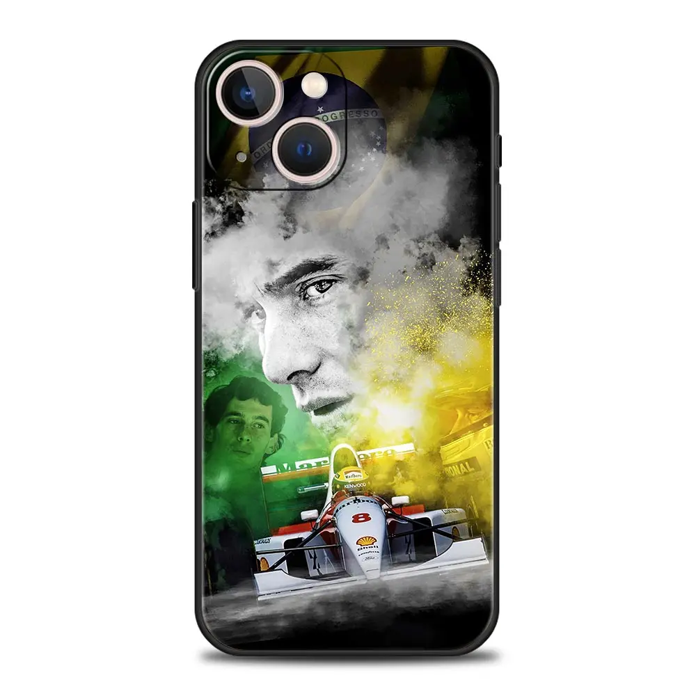 Ayrton Senna F1 Soft Black Phone Case Cover
