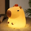 Cute Silicone Capybara Night Light Children's Nightlight Gift USB Rechargeable Animal Touch Bedside Slepp Lamp Timing Function 1