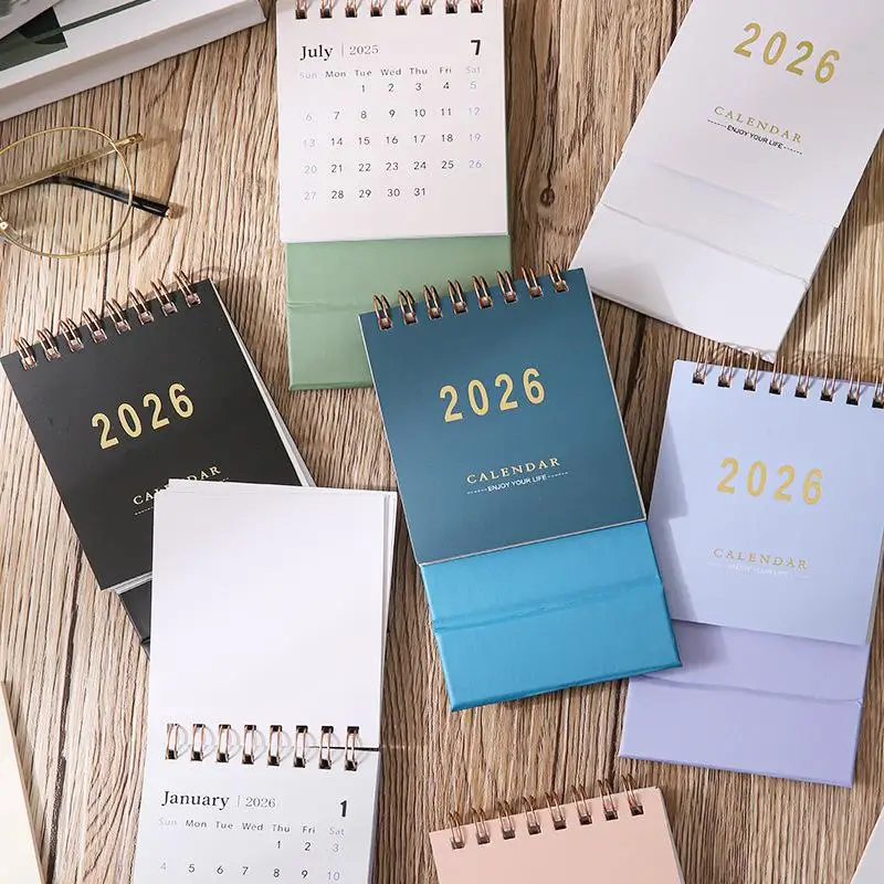 2026 Calendario semplice Piccolo calendario da tavolo Calendario a spirale creativo Planner Decorazione del desktop Cancelleria per ufficio 2026 Ornamento per la casa - immagine 3