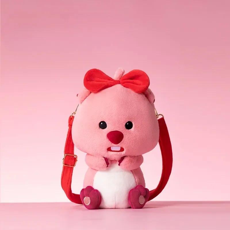 Mochila Kawaii MINISO LOOPY para niñas, bolso con lazo de Castor