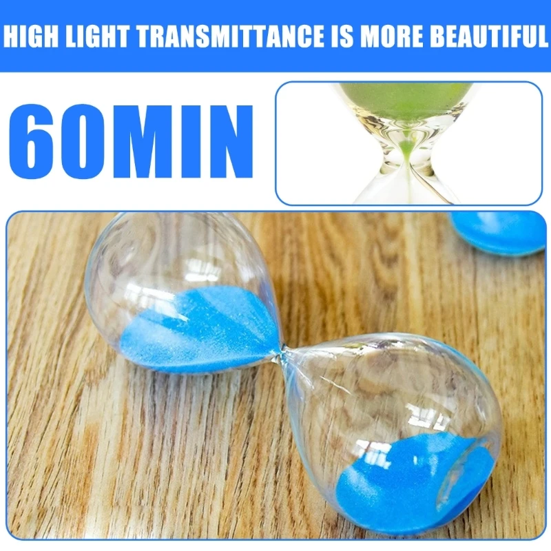 Glass 60 Minutes Sand Timers Hourglass Sandglasses Timers for Enhanceds Concentration in Learning and Relaxation
