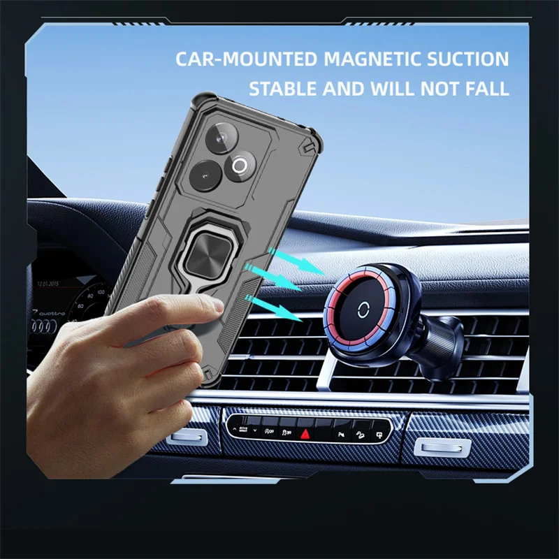 Lens Protection Kickstand Case with Magnetic Bracket and Ring Stand