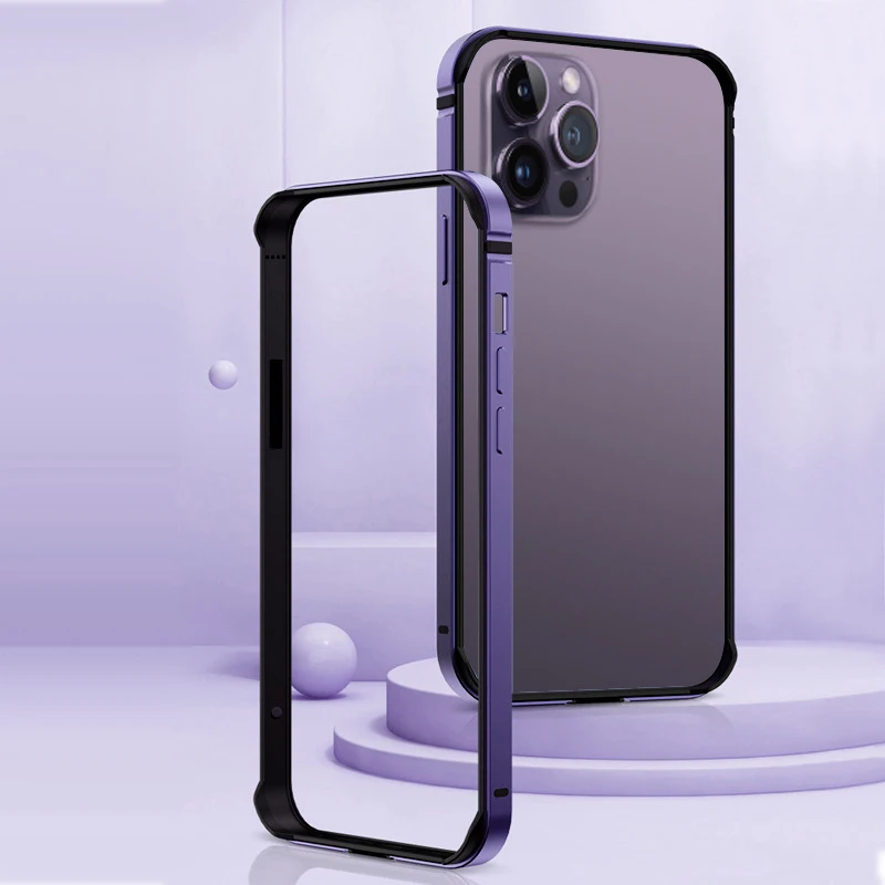 Aluminium Alloy TPU Bumper For iPhone 14 13 12 Pro Max 14Promax 13Pro Plus Cover Metal Shell Protector Case Frame