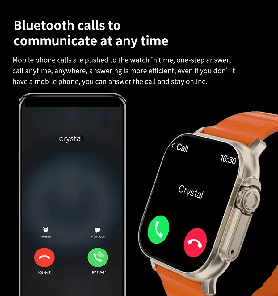 New Watch T10 Ultra Smart Watch 49mm NFC Men Women GPS Track Bluetooth Call BT Music Games Wireless Charging Sport Smartwatch
