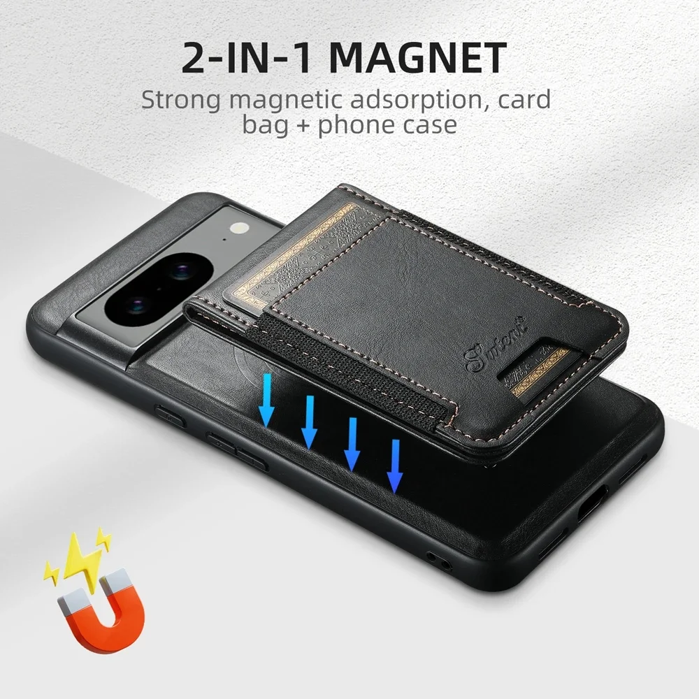Premium Magnetic Leather Wallet Phone Case with Kickstand and Card Holder