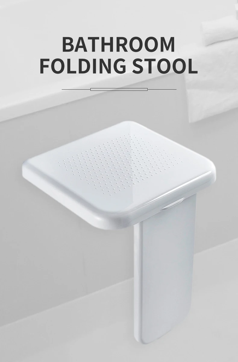 Description Picture 2 of itemFolding Shower Seat Wall Mounted Shower Seat Toilet Seat Household Shower Room Bath Bench Shoes Footstool Shower Bench