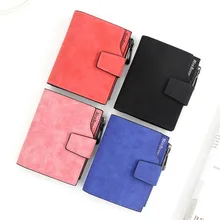 

2022 New Wallet Lady Short Pu Leather Wallet Solid Color Card Holder Coin Purse for Girls All-match Fashion Kawaii Wallets Women