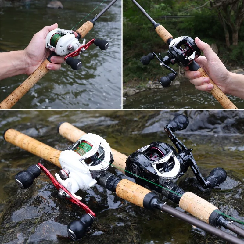 Fishing Rod Reel Combo 1.8-2.1M Lure Fishing Rod and 7.2:1 High Speed  Baitcasting Reel Set Fishing Tackle