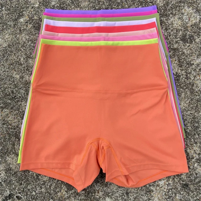 Solid Color High Waist Yoga Short Leg Women Fitness Sport Short  Bike Soft Squatting Proof Comprehensive Training Jog Athletic