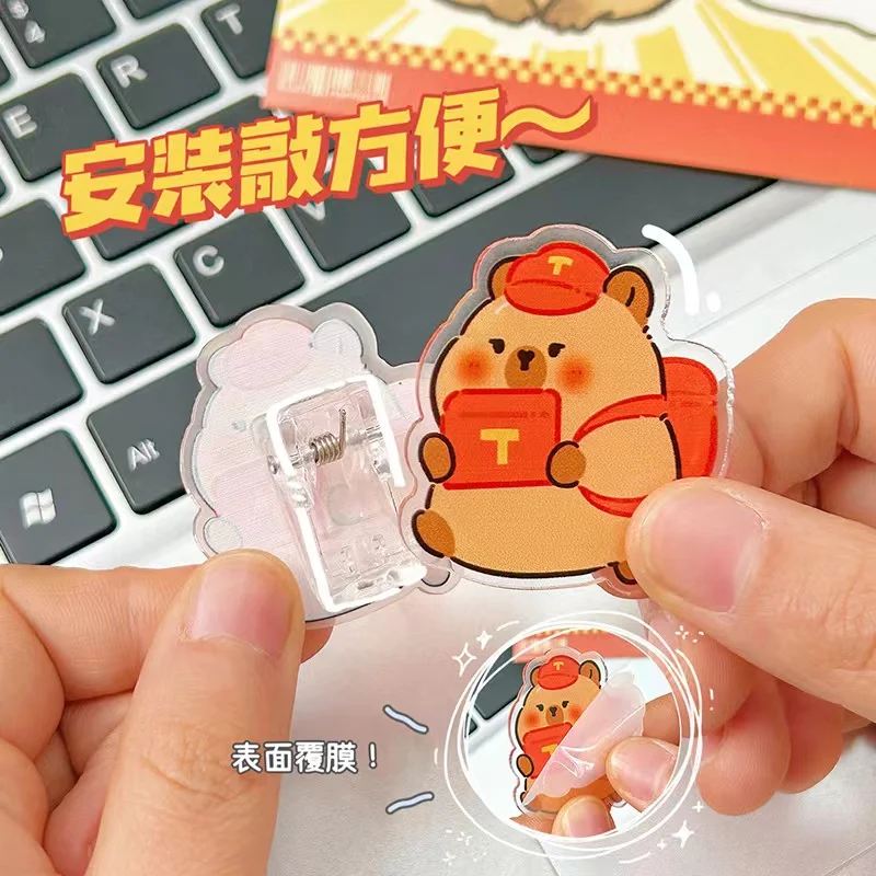 Cute Paper Clip Creative Lovely Capybara Scrapbook Journal Clip Student Stationery Acrylic Office Binding Photo Paper Clips