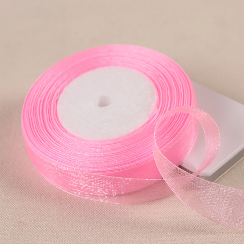 Organza Ribbon 45Meters/Roll DIY Crafts Supplies Wedding Decoration Valentine's Day Gift Wrapping 15mm 20mm 25mm 40mm 50mm