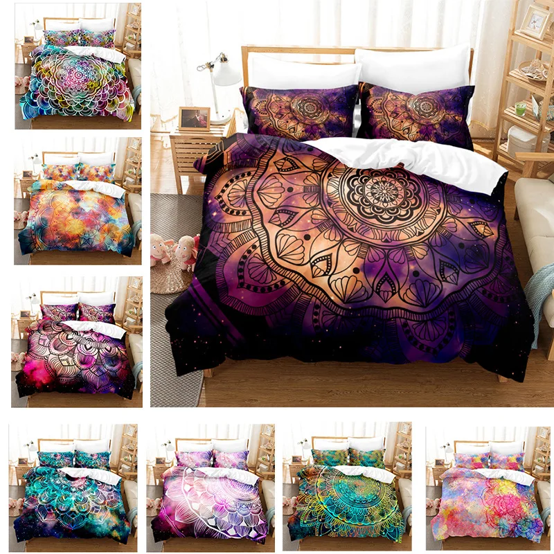 

Bohemian Duvet Cover Set Twin Queen Size Mandala Bedding Set Boho Comforter Cover Set&Pillowcases for Adults Kids Teens Bedroom