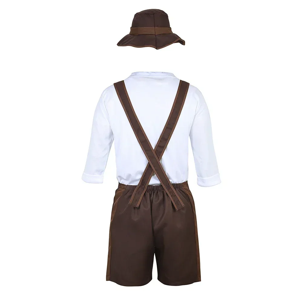 Bavarian Costume Men's Oktoberfest Outfit Lederhosen Mens Costume Beer Fancy Dress Halloween Costumes for Men Cosplay Disguise