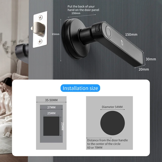 Tuya Bluetooth Smart Door Lock, Fingerprint Lock, Password Digital Lock Handle Multiple Unlocking Methods Wifi Gateway Optional 5