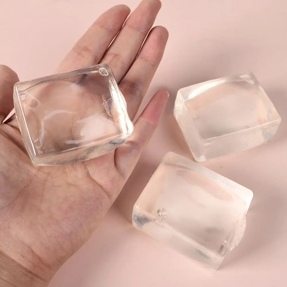 Creative Fidget Toy Mini Squishi Toys Mochi Ice Block Stress Ball Toy Kawaii Transparent Cube Stress Relief Squeeze Toy 6