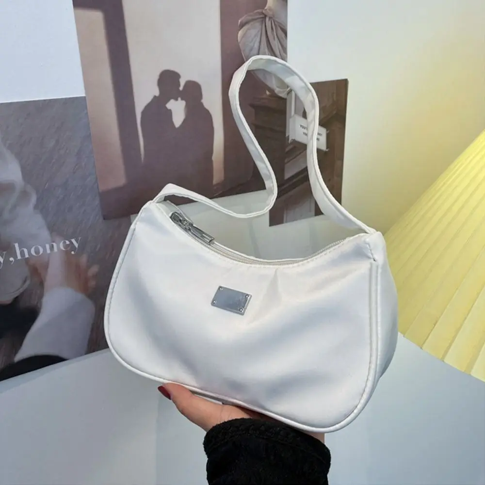 여성용 미니 레트로 숄더백, 메신저 핸드백, 나일론 언더암 백