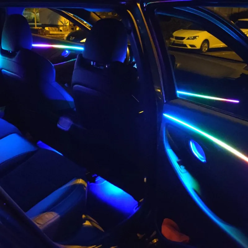 Universal Symphony Car LED Ambient Light 64 RGB Color Car Interior Acrylic Light Guide Decoration Atmosphere Light 18/10/6 in 1 3