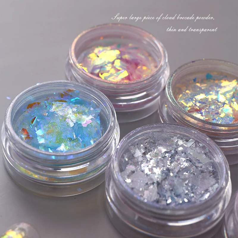 8 Colors Aurora Crystal Irregular Opal Flakes Nail Powder for Nails Professional DIY Manicure Decoration