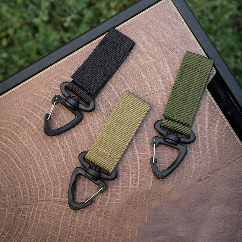 Outdoor 360-Grad-Drehung Nylon Karabiner Schlüsselhaken MOLLE Gurtband Schnalle Gürtelschnalle Hängen Camping Klettern Rucksack Zubehör – Detail 6