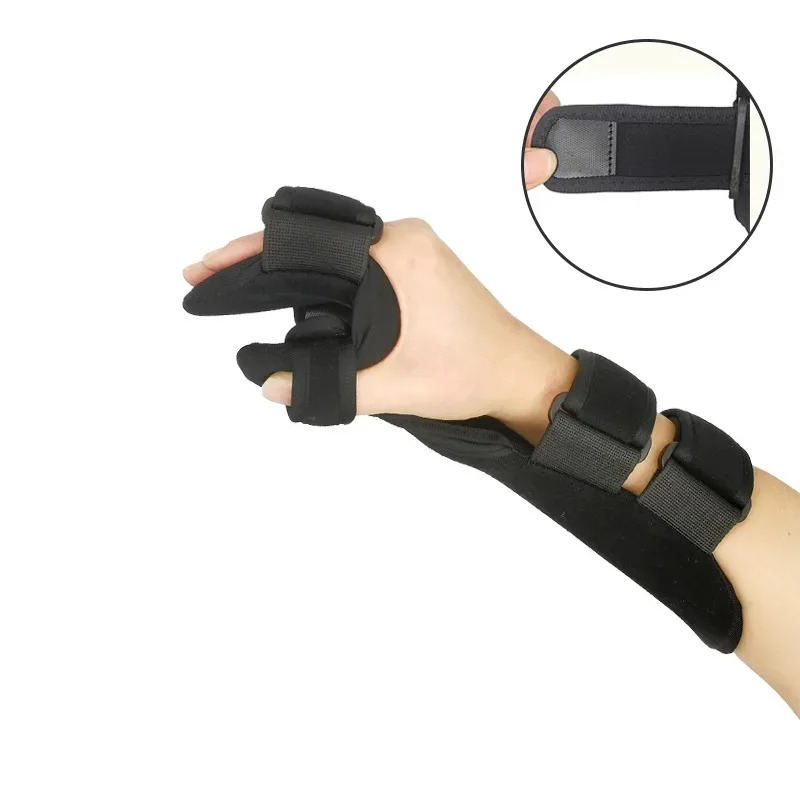 Supporto per tutore per mano per ictus Supporto per stecca per mano notturna regolabile per dito Poggiapolsi ortopedico Artrite Tendinite Riabilitazione - immagine 6